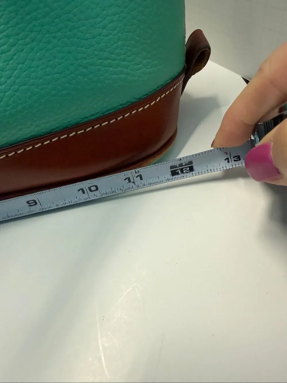 Dooney & Bourke Pebble Grain Zip Satchel Teal Green Leather Shoulder Bag